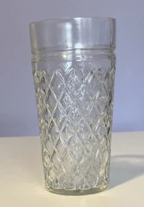 Vintage klar gesteppt Diamond Point Becher Glas 6" - Bild 1 von 10