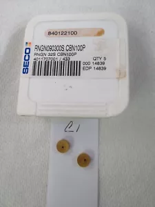 5 INSERTI CBN SECO RNGN 32S NUOVI. RNGN 090300S GRADO: CBN100P {C1} - Foto 1 di 1