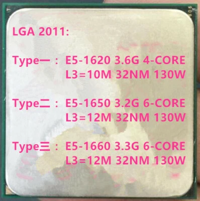 Intel Xeon E5-1620 E5-1650 E5-1660 LGA 2011 CPU - Image 1 of 4
