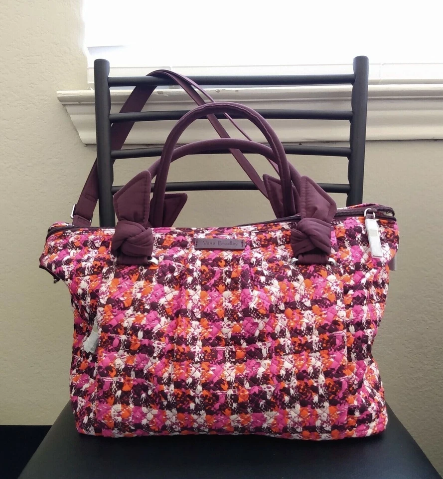 Vera Bradley Hadley Satchel Bag Houndstooth Tweed Crossbody