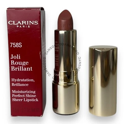 Brillo Hidratante Brillante Clarins Joli Rouge Transparente 3.5g/0.1Oz 758S Rosa Arenoso Foto 1 de 3