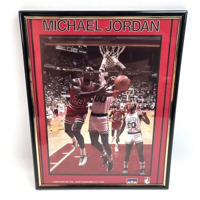 Michael Jordan 1989 Starline NBA Framed 10 x 8 Trading Card Chicago Bulls - Image 1 of 4