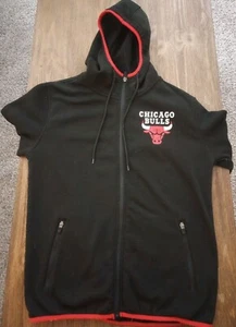 Chicago Bulls NBA Black Logo Full Zip Fleece w Pockets Men's Hoodie Size Medium - Picture 1 of 16
