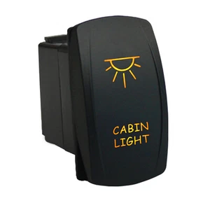 CABIN LIGHT 6M10O Rocker Switch 12V LED amber ON/OFF waterproof SPST marine boat - Imagen 1 de 1