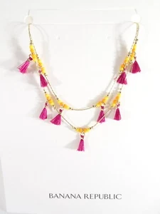 Banana Republic Women's Summer Friday Bead Fringe Necklace NWT 58 - Picture 1 of 4