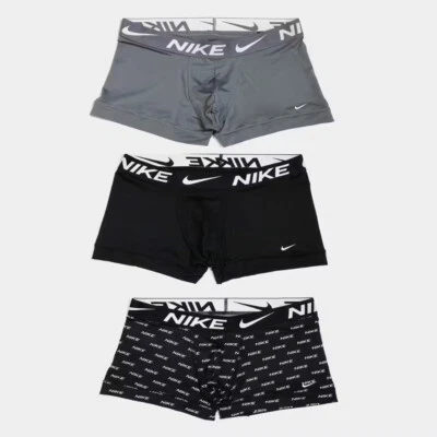 Nuevo paquete de 3 calzoncillos boxer Nike Dri Fit micro cortos pequeños, XL negro gris negro Foto 1 de 4