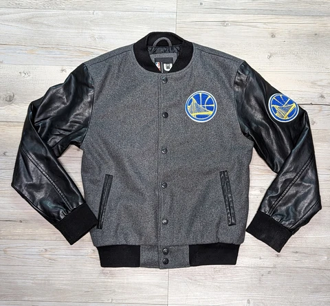 Golden State Warrior Youth Letterman Varsity Jacket NBA - Youth Large Cover