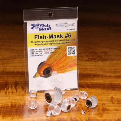 FISH-SKULL FISH SKULL FISH MASK - Fly Tying Clear Streamer Heads by Flymen - All Sizes NEW!