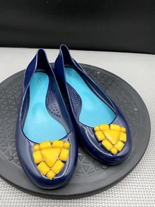 Oka-B  Ballet Flats Womens Size 7 Blue Yellow Jelly Jeweled Slip On Shoes - Picture 1 of 11