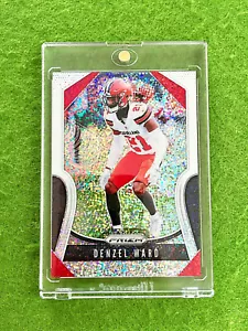 DENZEL WARD WHITE SPARKLE PRIZM /20 SSP CARD JERSEY #21 BROWNS SP 2019 Prizm OSU - Picture 1 of 12