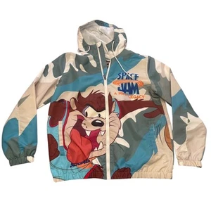 Members Only Tune Squad Space Jam Windbreaker Hood Jacket Medium Looney Tunes - Picture 1 of 13