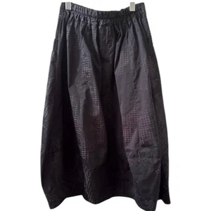 Sun Kim Womens Balloon Bubble Midi Skirt Size XS Lagenlook Artsy Dark Minimalist - Picture 1 of 12
