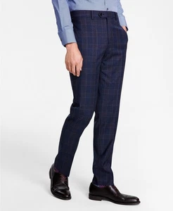 Tallia Men's Slim Plaid Wool Blend Pants 36 X 32 NEW $175 VVNEPT5V0122 - Picture 1 of 4