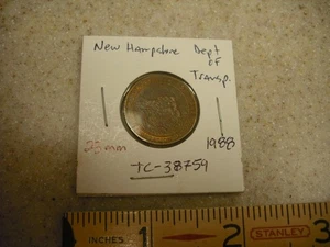 1988 New Hampshire Dept of Transportation Transit Token  TC-138759/ NH720D - Picture 1 of 2