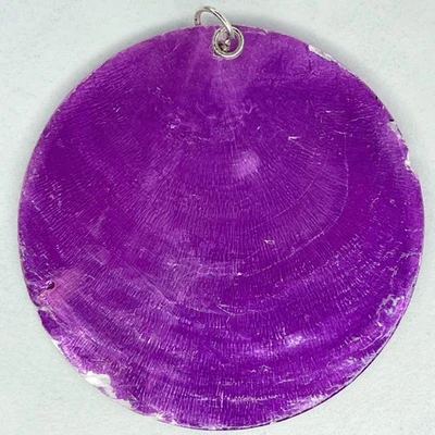 Colgante reciclado disco con carcasa grande púrpura Foto 1 de 4