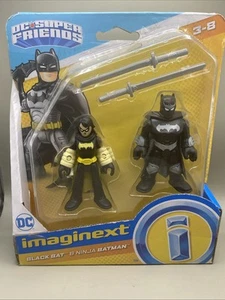 Imaginext DC Super Friends Pipistrello Nero e Ninja Personaggi Batman NUOVO - Foto 1 di 2