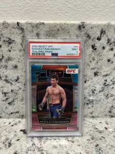 2022 SELECT UFC SHAVKAT RAKHMONOV RC TEAL/PINK PRIZM 15/49 PSA 9POP 2 - Picture 1 of 4
