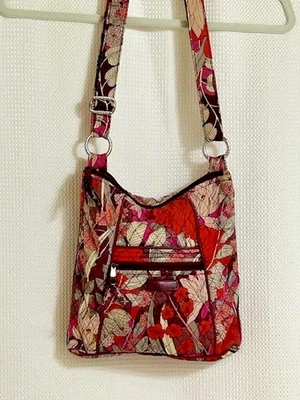 Bandolera/bolso de hombro Vera Bradley Bohemian Blooms estampado rojo retirado, Foto 1 de 3
