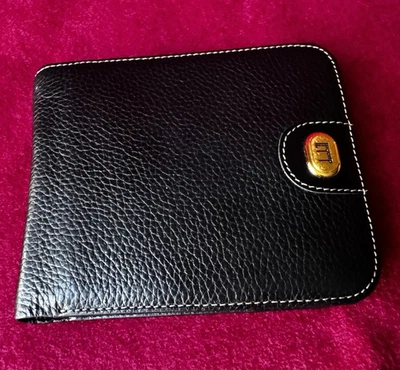 Dunhill Black Leather Bi-Fold Wallet Gold Hardware New Condition with card - Image 1 of 4