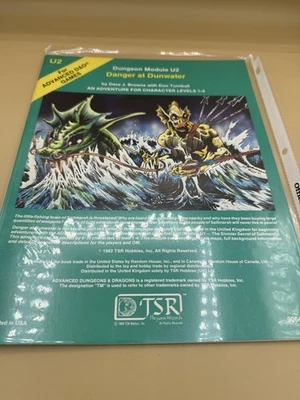 Advanced Dungeons & Dragons Dungeon Module U2 Danger at Dunwater 9064 TSR 1982 - Image 1 of 4