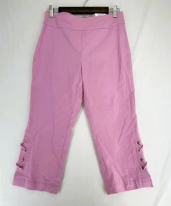 JM Collection Women's Woven Capri Pull-On Pants Blossom Berry Petite Size PM - Picture 1 of 4