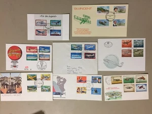 Eight HISTORY of AVIATION fdc with multiple stamps - Picture 1 of 1