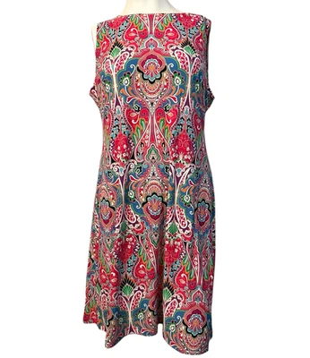 Vestido Tommy Hilfiger Talla 10 Brillante Colorido Medallón Sin Mangas Fluido Nuevo con Etiquetas Nuevo Foto 1 de 4