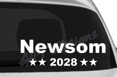 Adesivo de vinil Newsom 2028, presidente, EUA, democrata, governador Gavin Newsom - Imagem 1 de 3