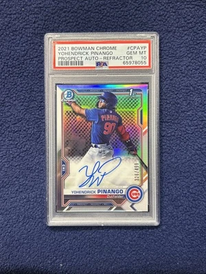 2021 Bowman Chrome Yohendrick Pinango 1st Auto Refractor /499  PSA 10 🔥 - Image 1 of 2