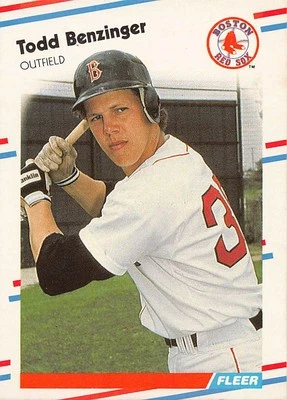 Todd Benzinger 1988 Fleer 344 Boston Red Sox Rookie BASEBALL Card - Image 1 of 2