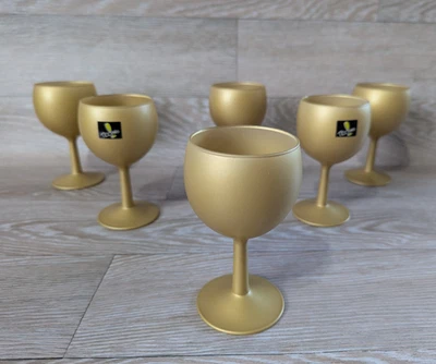 Bicchiere vino Luminarc Techno 6x bronzo oro opaco Francia coppia usato alcuni no - Immagine 1 di 4