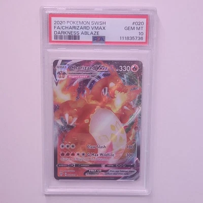 Pokémon TCG Charizard VMAX Darkness Ablaze Holo Ultra Rare Card PSA 10, 020/189 - Image 1 of 2