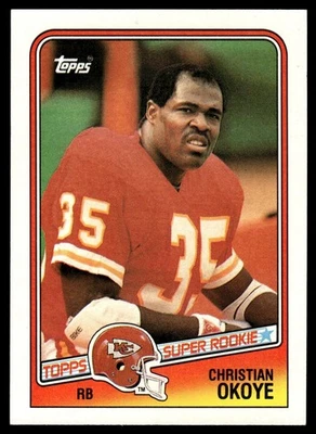 CHRISTIAN OKOYE 1988 TOPPS #363 RC KANSAS CITY CHIEFS - Image 1 of 3