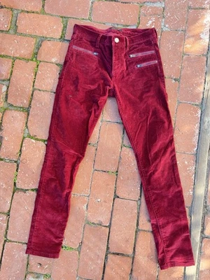 PANTALONES DE PANA ROJOS BANANA REPUBLIC USADOS EN EXCELENTE ESTADO PARA MUJER 26 BOLSILLOS CON CREMALLERA SEXY BOHO Foto 1 de 4
