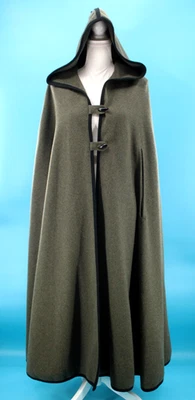 Abrigo largo de lana con capucha borla verde oliva años 60 70 de colección para mujer S/M años 60 70 Foto 1 de 4