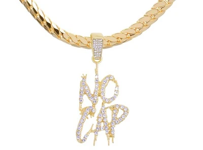 Pingente masculino banhado a ouro gelado e prata SEM TAMPA com corrente de 20" ou 24" MCP 1431 - Imagem 1 de 4