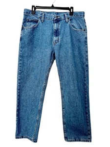Pantalones de mezclilla Wrangler para hombre 34 X 28 lavado medio 5 puntos ajuste regular 100 % algodón 96501DS - Imagen 1 de 10