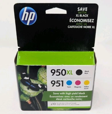 Paquete combinado de tinta tricolor HP 950XL negra/951 original HP sin abrir 10/2022 Foto 1 de 3