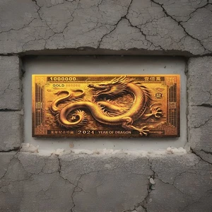 🔥UNC."GOLD” Year Of The DRAGON $100k Collectible Rep.*Banknote GOLD DOLLAR. - Picture 1 of 2