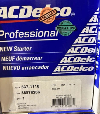 ACDelco Starter motor 337-1116 GM 88878286 - Image 1 of 3