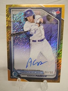 Aaron Parker 2024 Bowman Chrome Gold Refractor Auto /50 1st - Bild 1 von 6