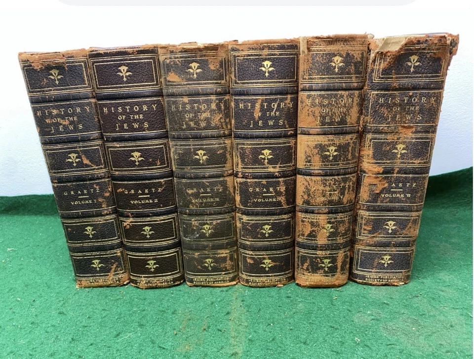HISTORY OF THE JEWS Heinrich Graetz 6 Vol Set 1st English Edition 1891-1898 JPS - Image 1 of 4