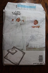 Little Vogue 2878 Pattern Baby One Size Dress Coat Bonnet Pillow Blanket Uncut - Picture 1 of 3