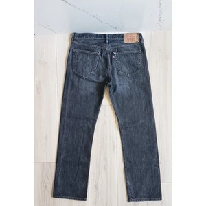 Jeans Levis 501 para hombre 36x32 vintage pierna recta botón mosca lavado oscuro denim - Imagen 1 de 11