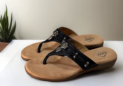 Tanga Cliffs by White Mountain Sandals feminina tamanho 10 Bailee preta tecida - Imagem 1 de 4