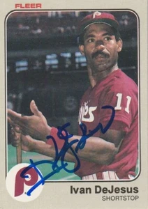 IVAN DEJESUS PHILADELPHIA PHILLIES  SIGNED 1983 FLEER CARD #157 - Picture 1 of 1