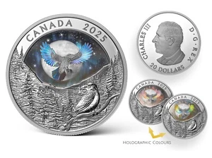 MOON SKY: RAVEN 2025 CANADA HOLOGRAPHIC INUIT 1oz .9999 Pure Silver $20 Coin - Picture 1 of 15