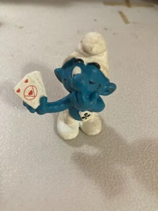 Figura de PVC vintage de los Pitufos jugador de cartas Pitufo - Imagen 1 de 1