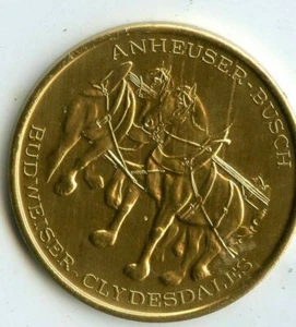 Mardi Gras Doubloon Budweiser 1974 Aluminum Gold - Picture 1 of 2
