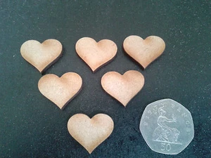 Wooden Hearts 2 x 2cm Pack of 100 Laser Cut Craft Shapes 3mm MDF Weddings Cards - Picture 1 of 1